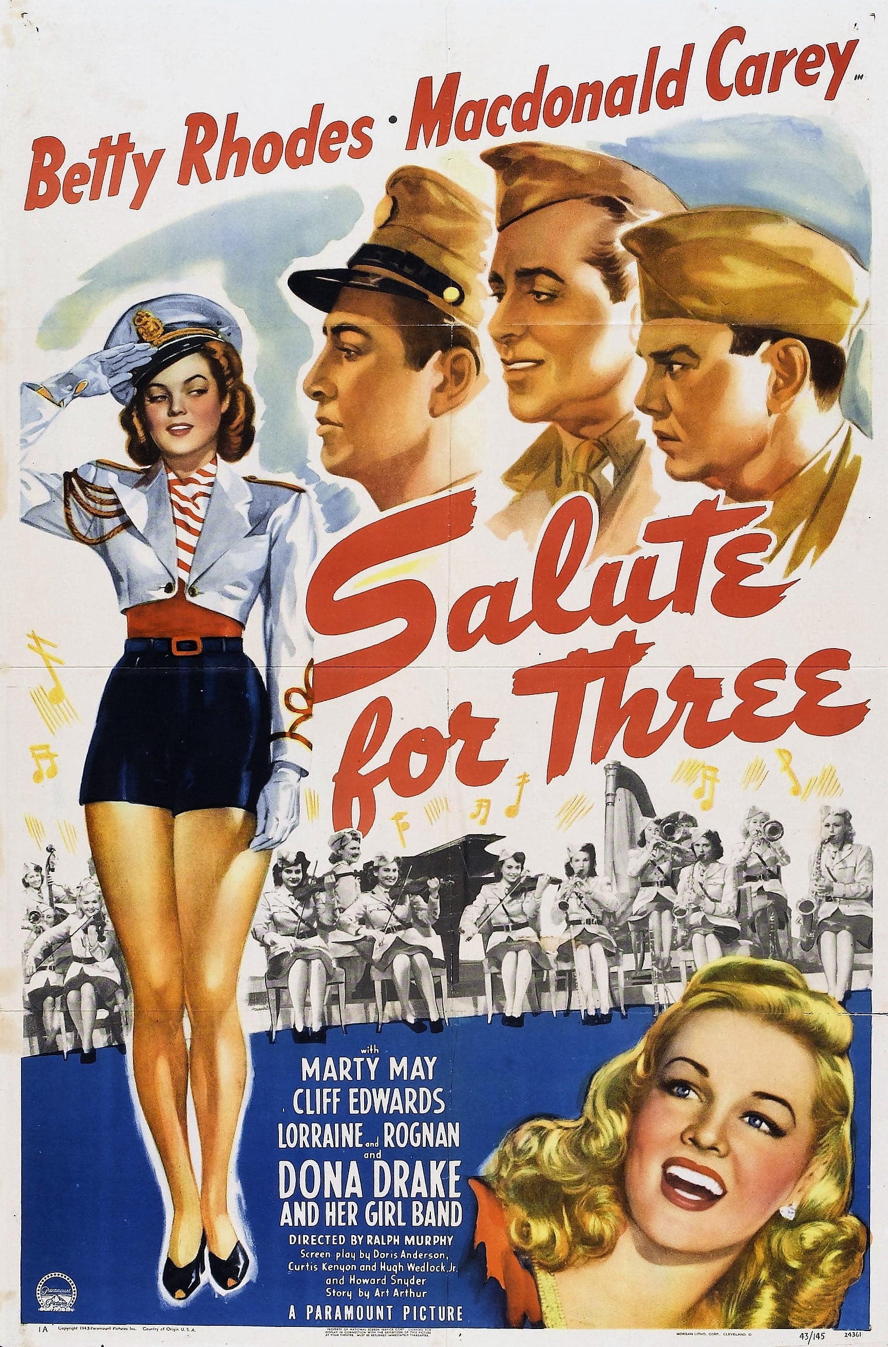 Salute for Three (1943) постер