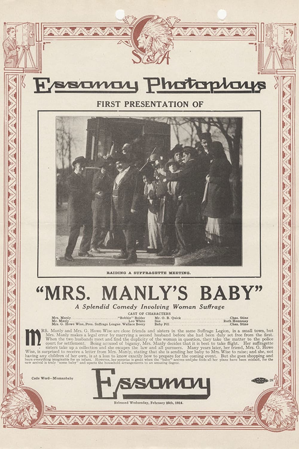 Mrs. Manly's Baby (1914) постер